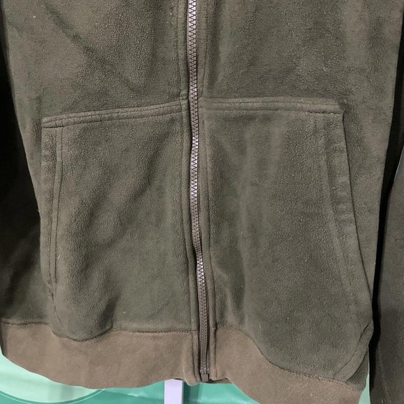 NIKE Women's full zip hooded microfleece jacket OLIVE/BLACK COLORBLOCK sz M-GUC - Picture 3 of 15